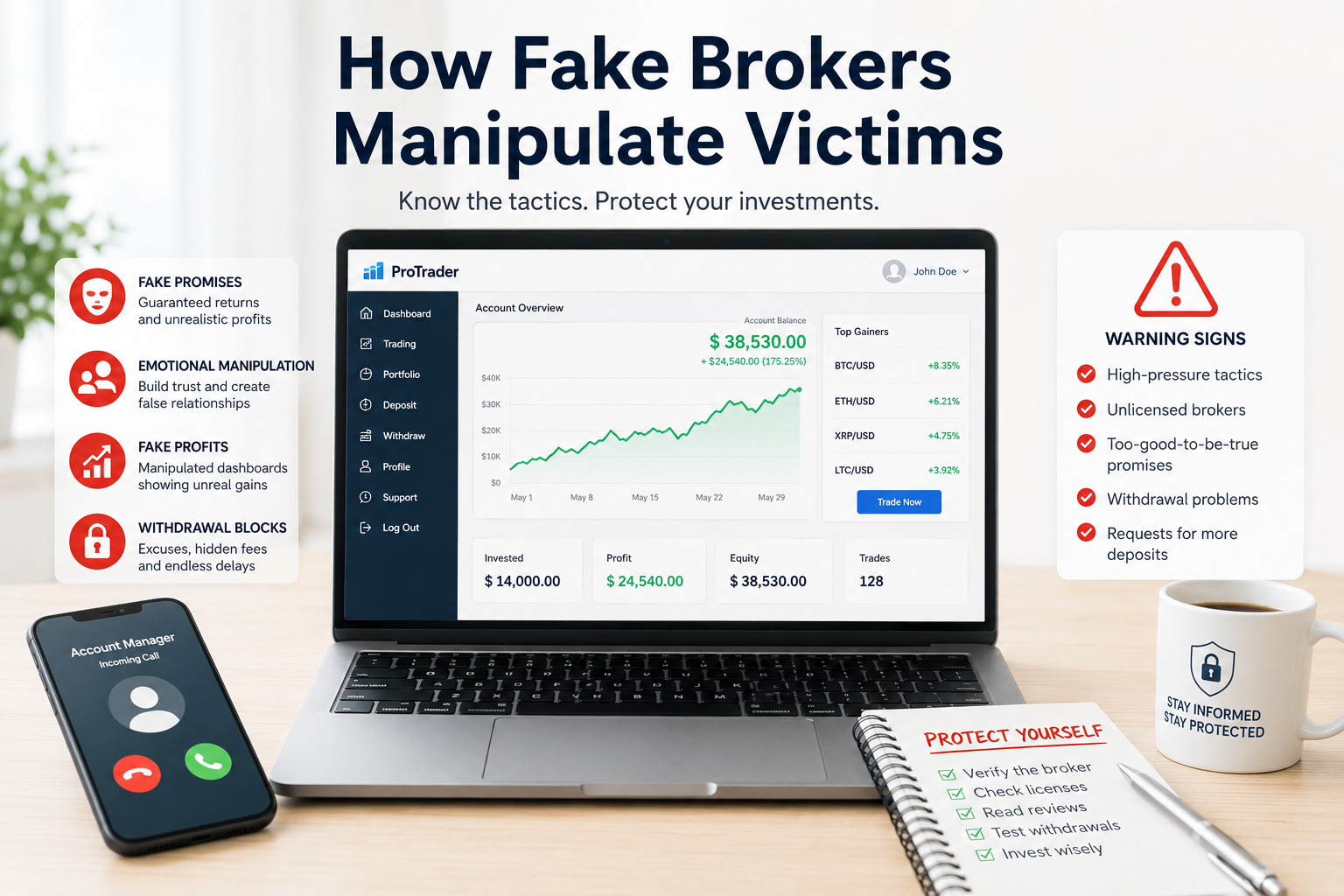 How Fake Brokers Manipulate Victims