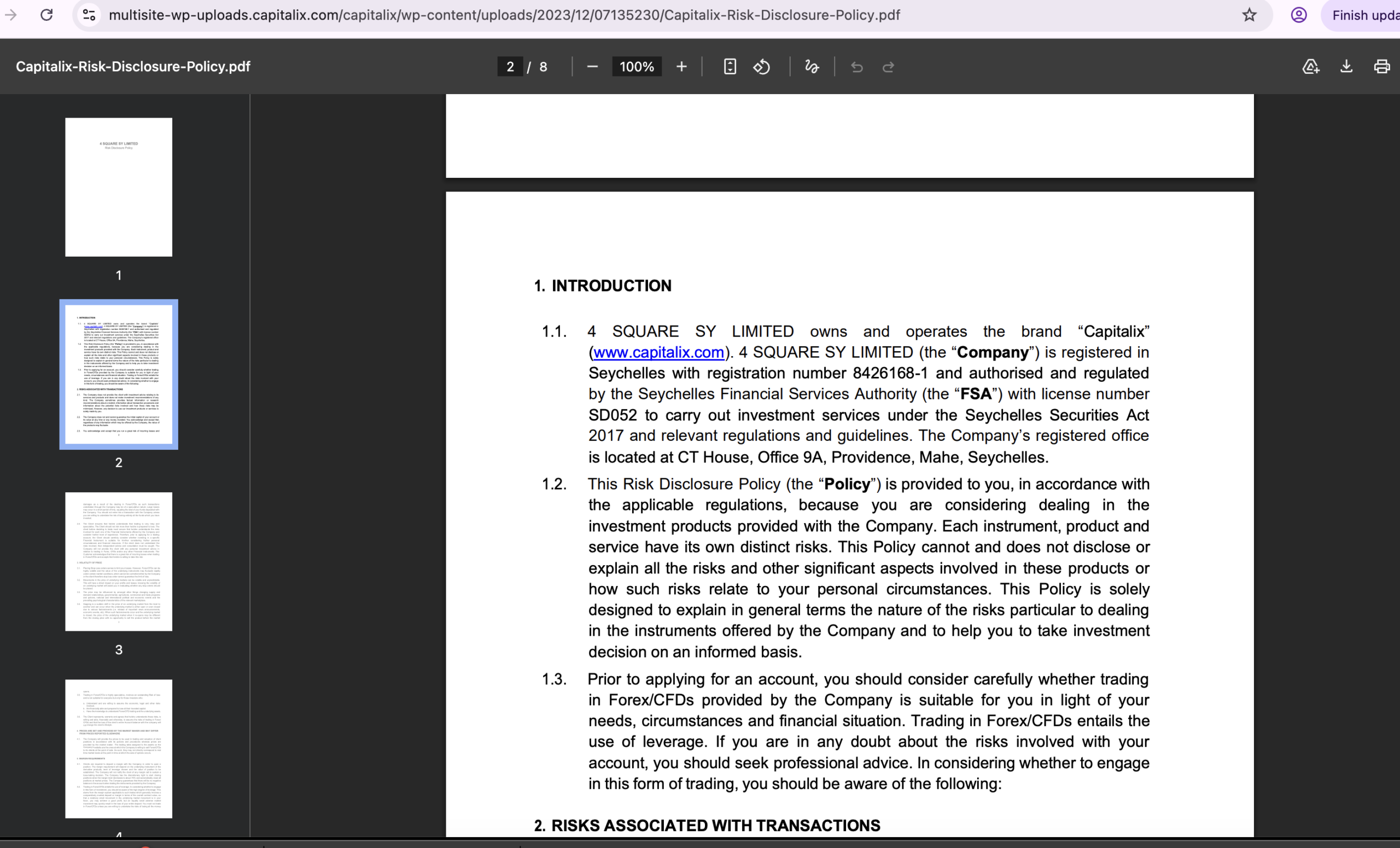 Capitalix Scam Review Licence Disclosure